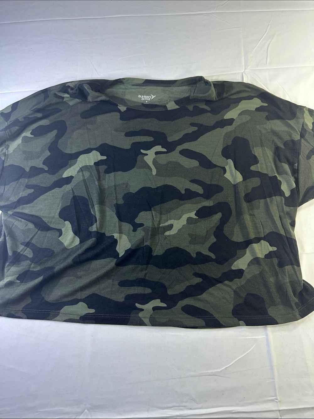 Old Navy Active Olive & Black Camo Short Sleeve Tee Top